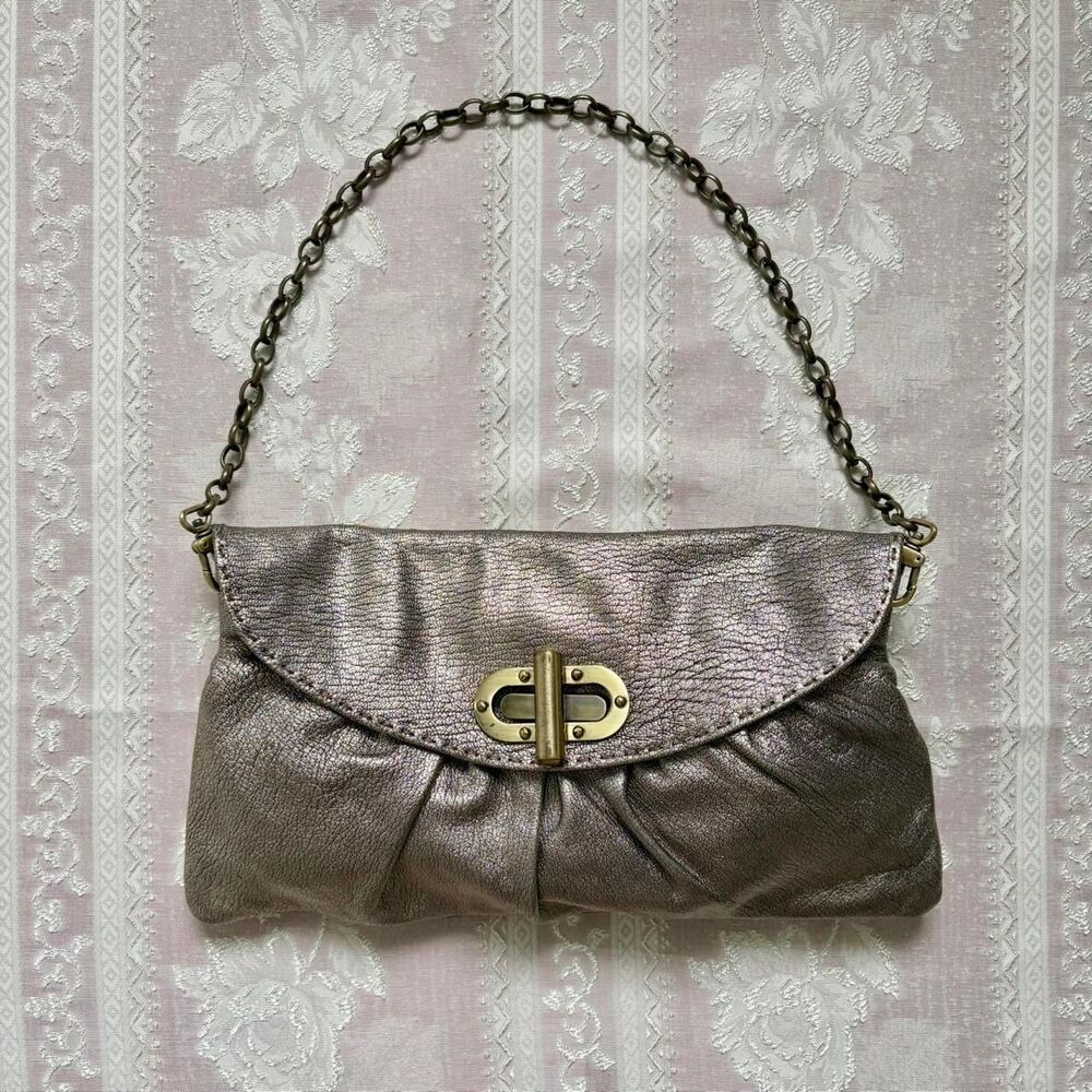 Carla Mancini Women's Metallic Silver and Black Bag